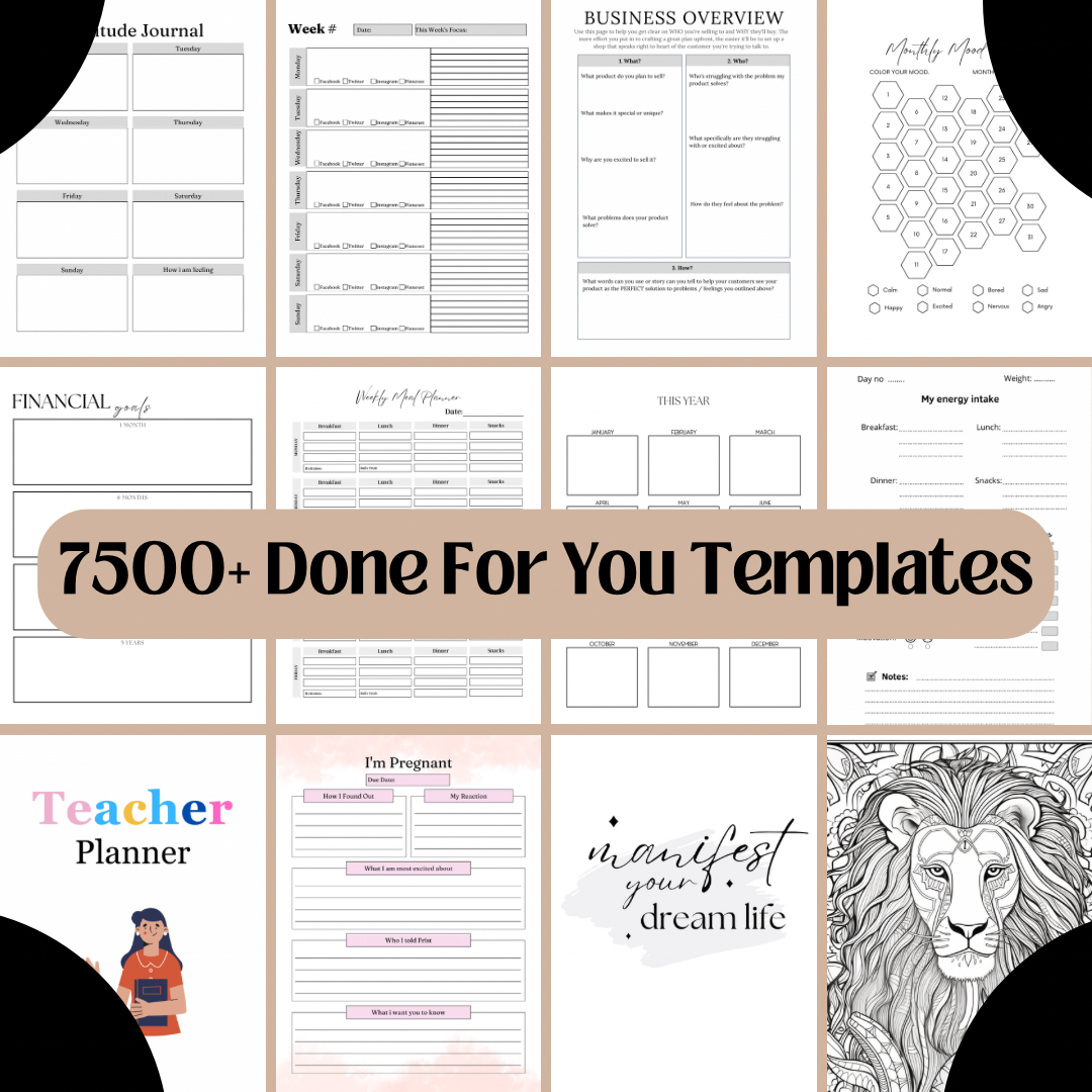 7500+ Done For You Templates